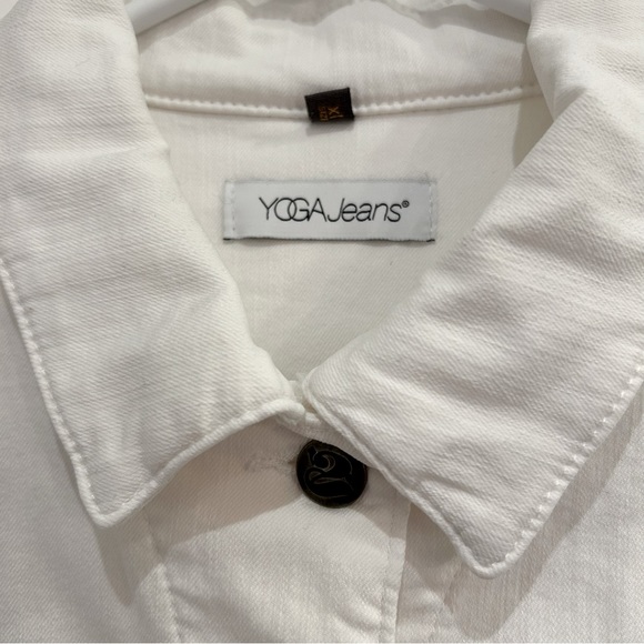 YOGA JEANS Woman’s WHITE XL BRAND NEW JEAN JACKET - Picture 2 of 6